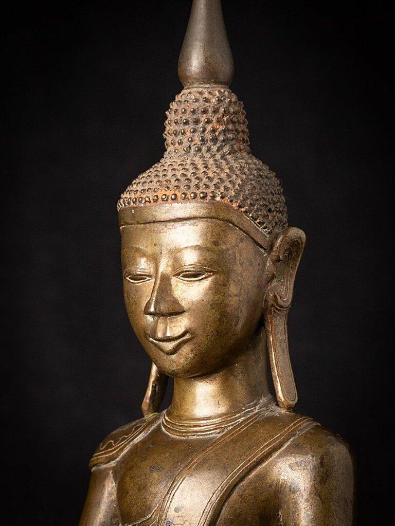 Special Antique Bronze Shan Buddha Statue from Burma For Sale 7