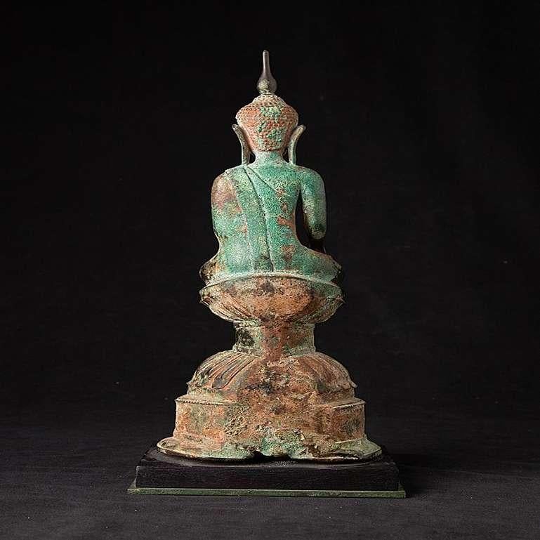 Special Antique Bronze Shan Buddha Statue from Burma In Good Condition For Sale In DEVENTER, NL