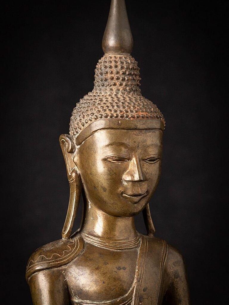 Special Antique Bronze Shan Buddha Statue from Burma For Sale 3