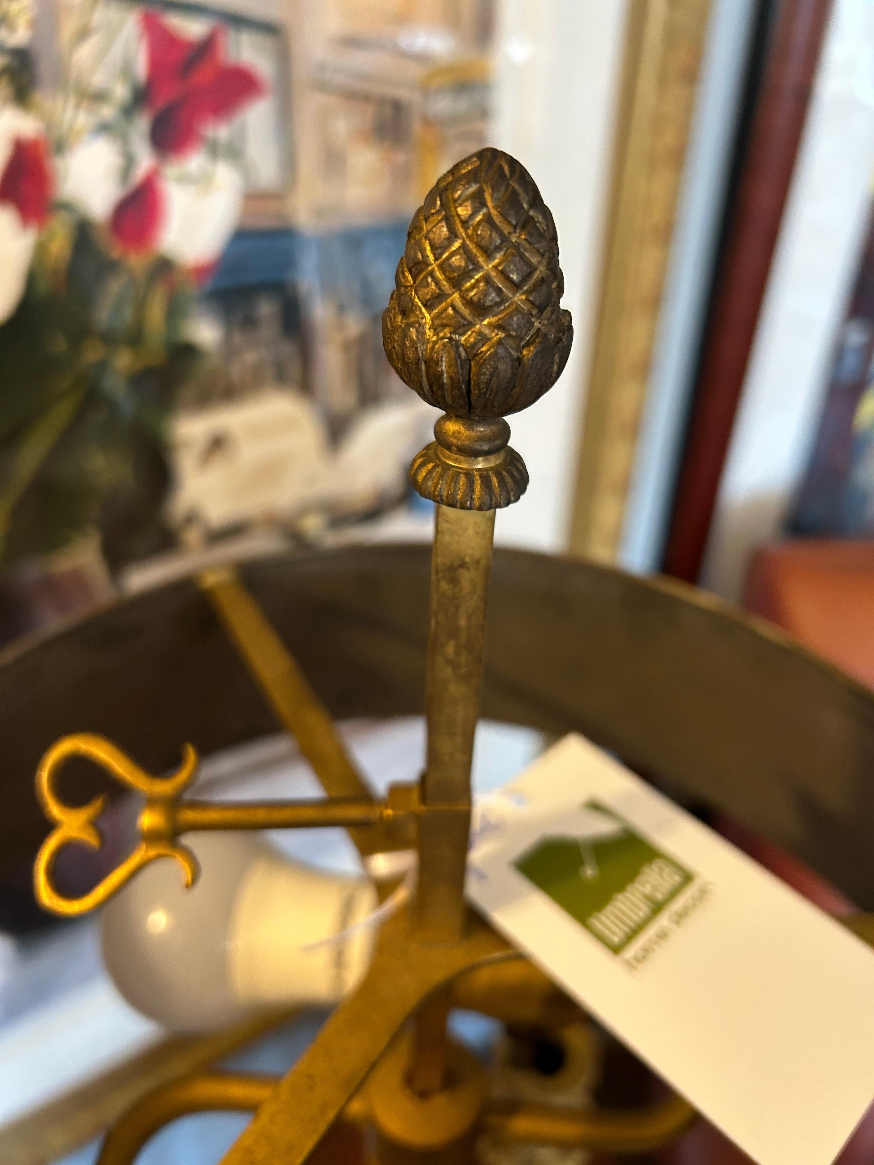 Speciale Lampada da tavolo antica Buillotte con paralume in metallo grigio ardesia in vendita 3