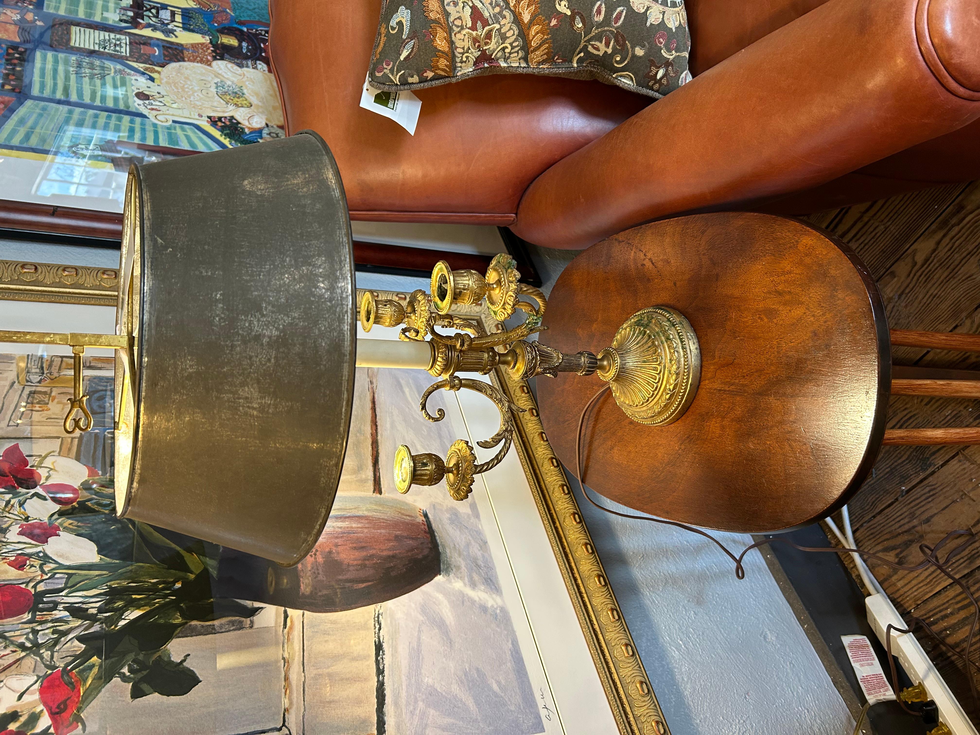 Speciale Lampada da tavolo antica Buillotte con paralume in metallo grigio ardesia in vendita 5