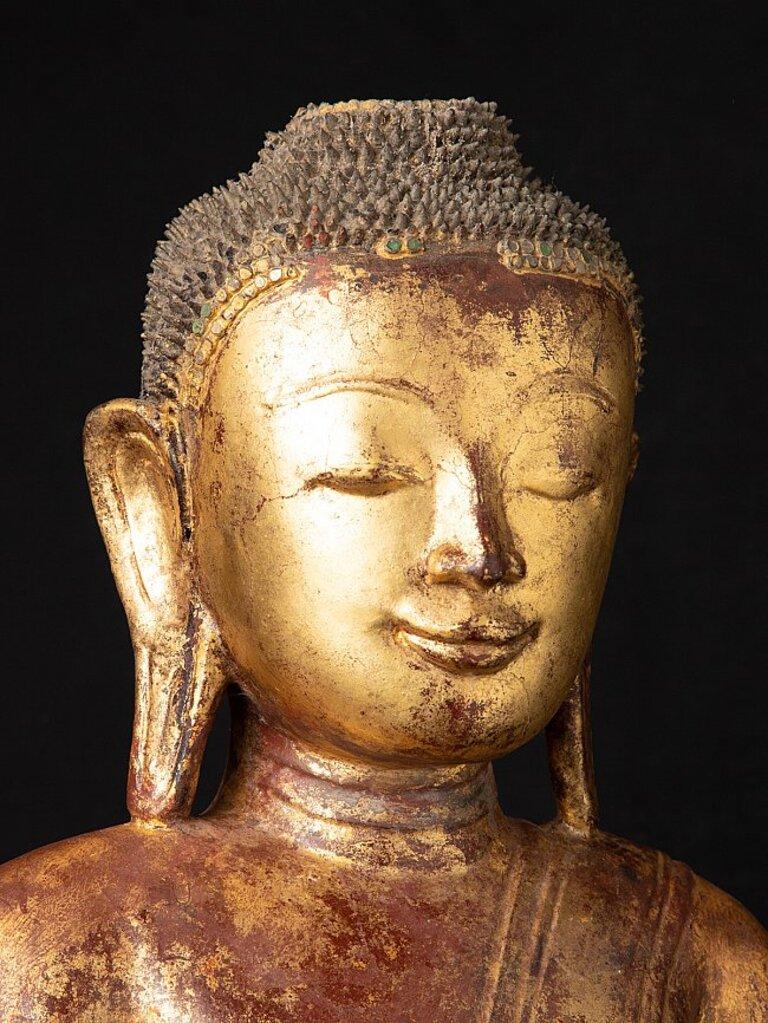 Special antique Burmese Ava Buddha statue from Burma For Sale 7