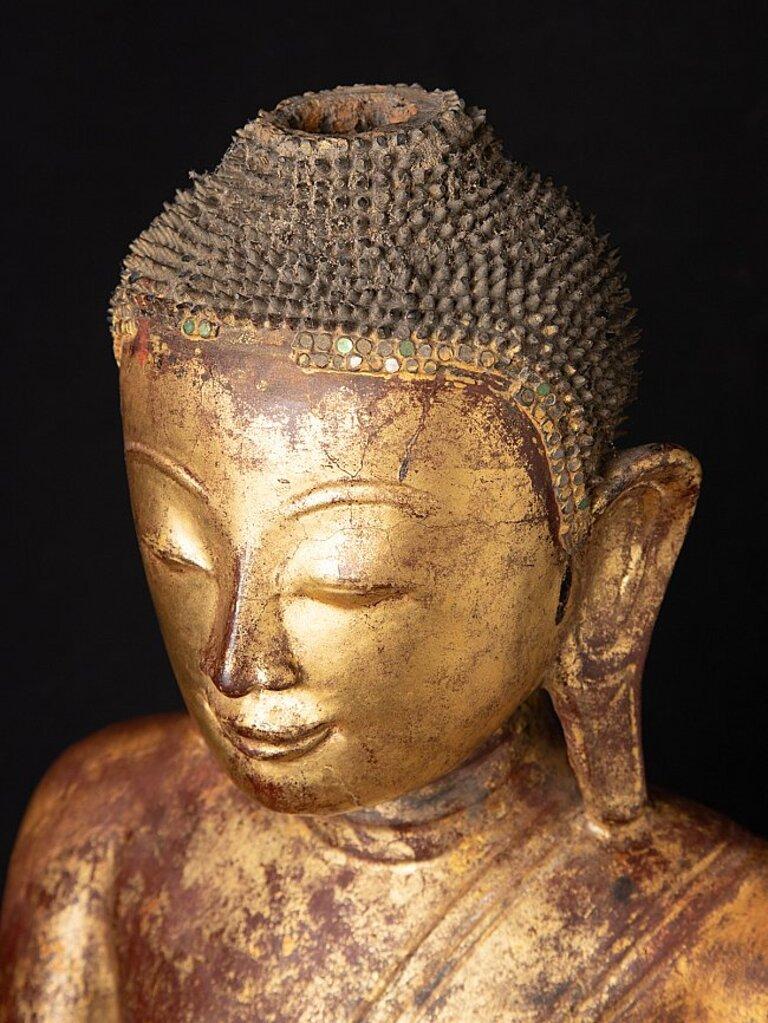 Special antique Burmese Ava Buddha statue from Burma For Sale 9