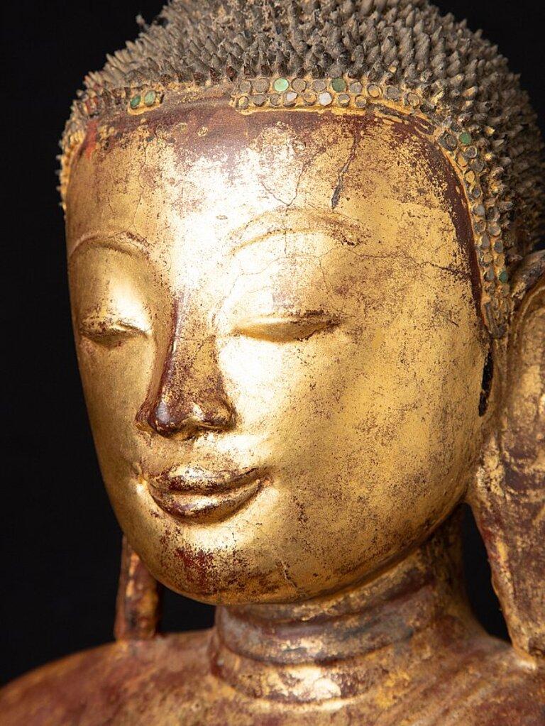 Special antique Burmese Ava Buddha statue from Burma For Sale 10