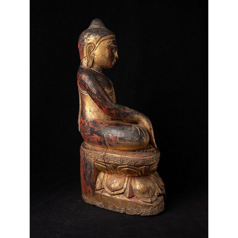Wood Special Antique Burmese Buddha Statue from Burma For Sale