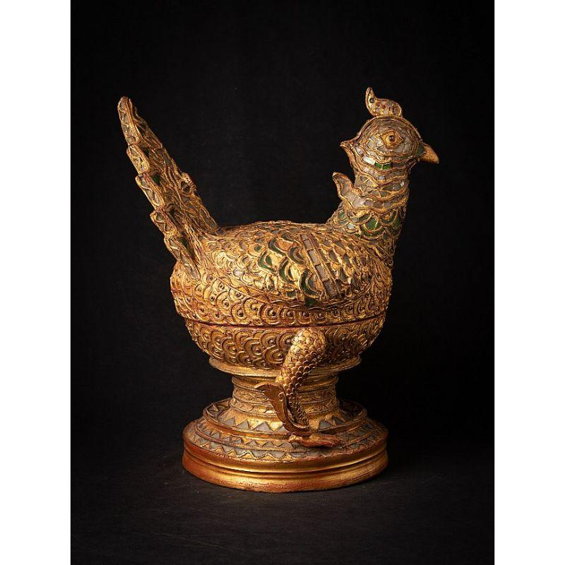 Wood Special Antique Burmese Offering Vessel from Burma For Sale