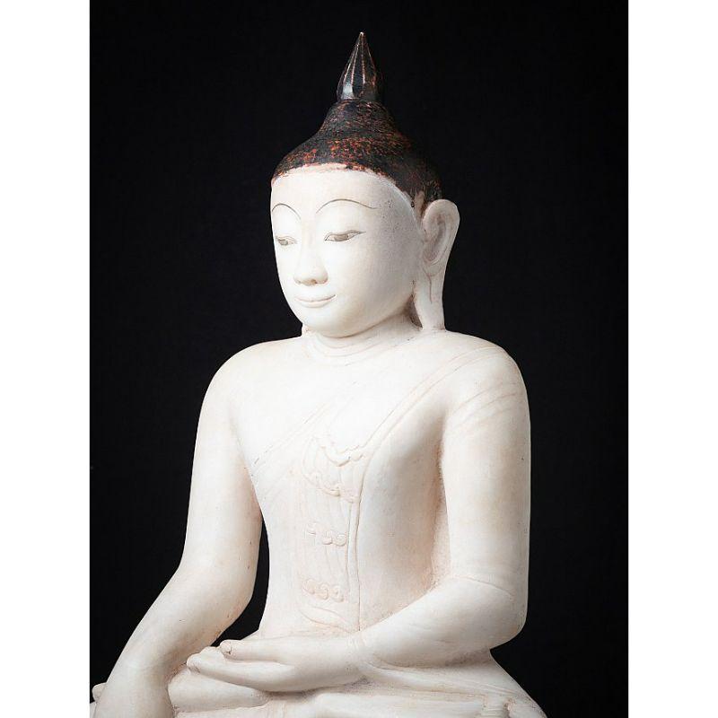 Marble Special Antique Burmese Shan Buddha Statue from Burma For Sale