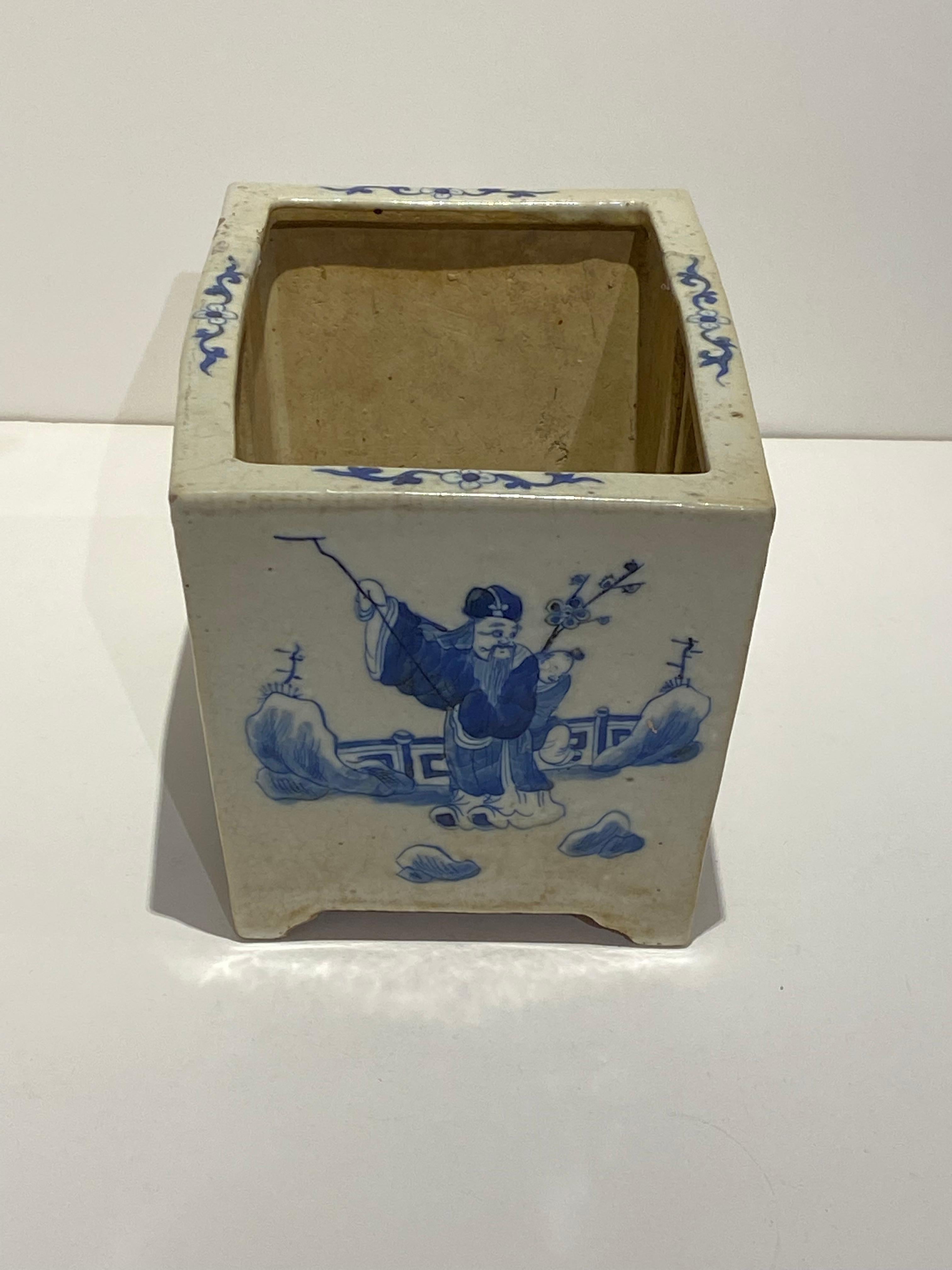 Olla de porcelana decorada especial antigua en Bueno estado para la venta en North Salem, NY