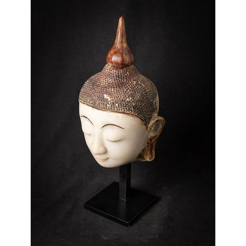 Special Antique Marble Buddha Head from Burma Original Buddhas 4