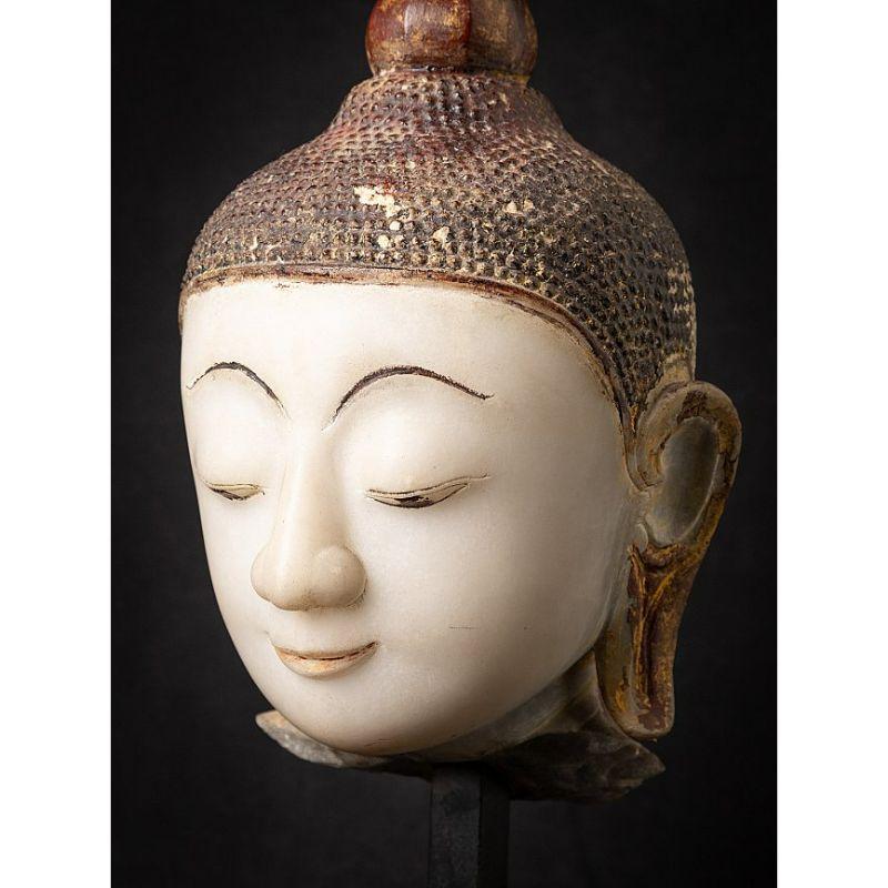 Burmese Special Antique Marble Buddha Head from Burma Original Buddhas