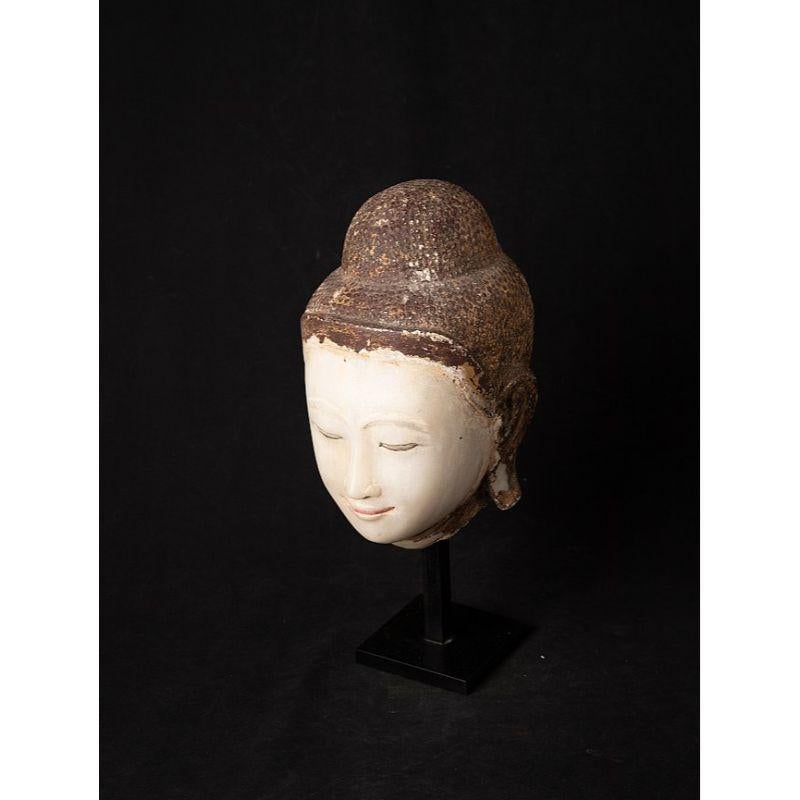 Special Antique Marble Burmese Buddha Head from Burma 6