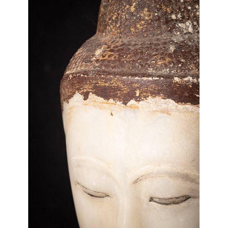 Special Antique Marble Burmese Buddha Head from Burma 8