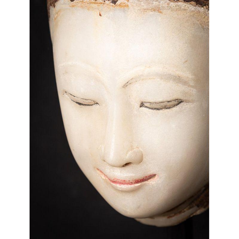 Special Antique Marble Burmese Buddha Head from Burma 9