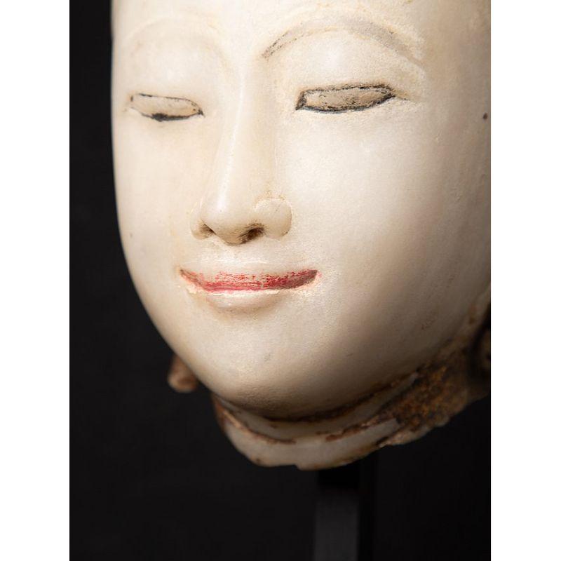 Special Antique Marble Burmese Buddha Head from Burma 12