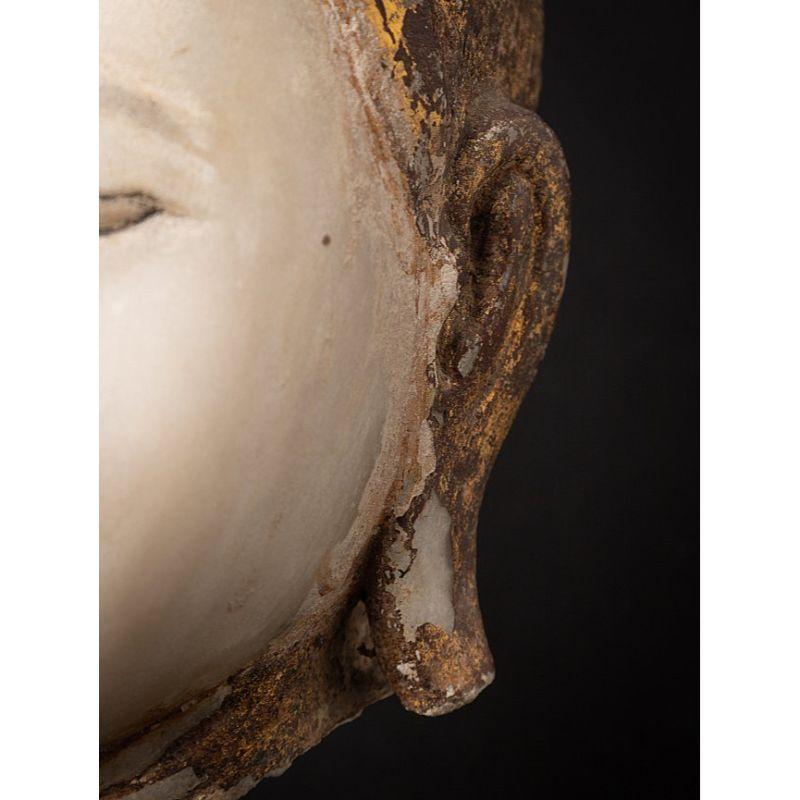 Special Antique Marble Burmese Buddha Head from Burma 13