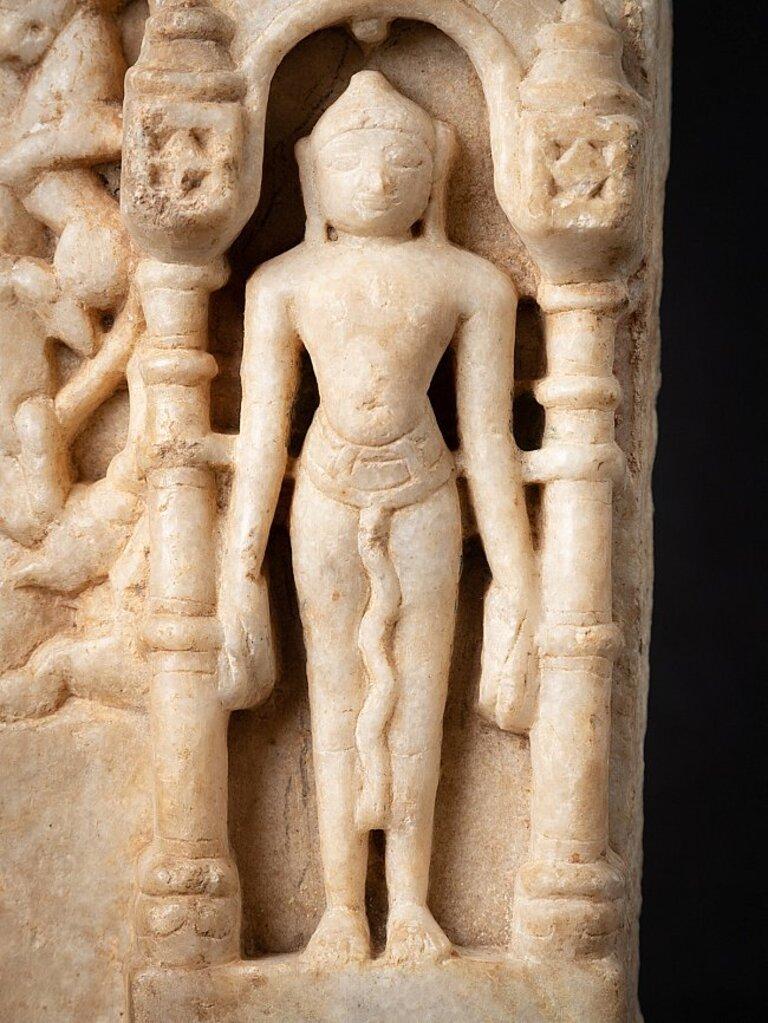 Special Antique Marble Jain Figure from Indian Temple from India For Sale 4