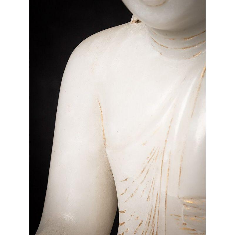 Special antique marble Mandalay Buddha statue from Burma For Sale 4