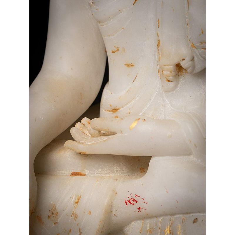 Special antique marble Mandalay Buddha statue from Burma For Sale 5