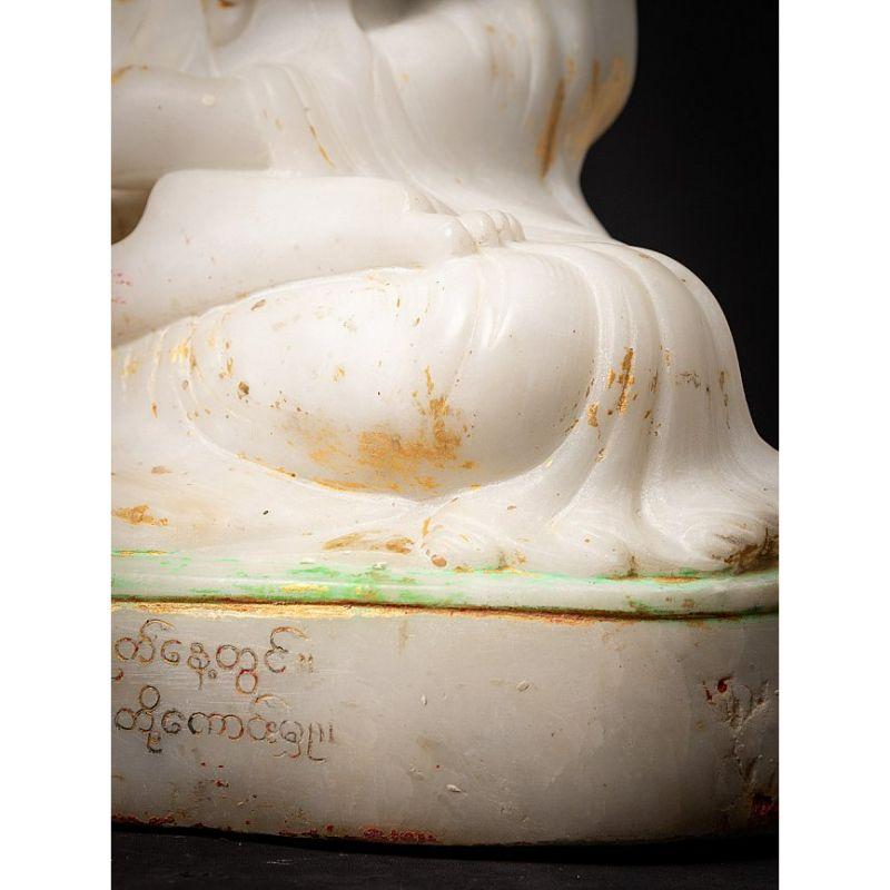 Special antique marble Mandalay Buddha statue from Burma For Sale 8