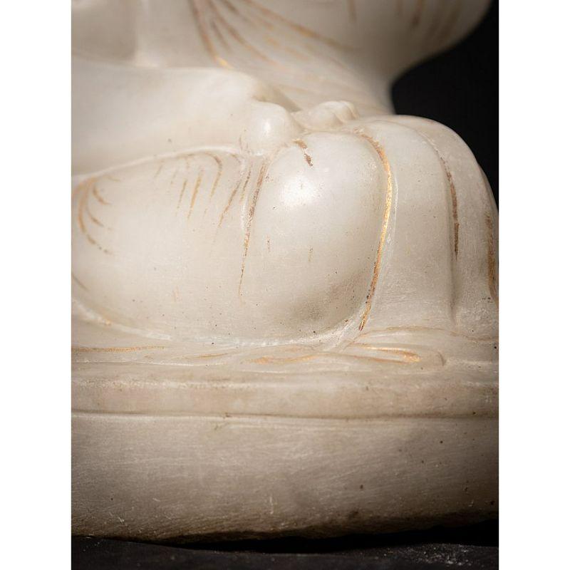 Special antique marble Mandalay Buddha statue from Burma For Sale 9