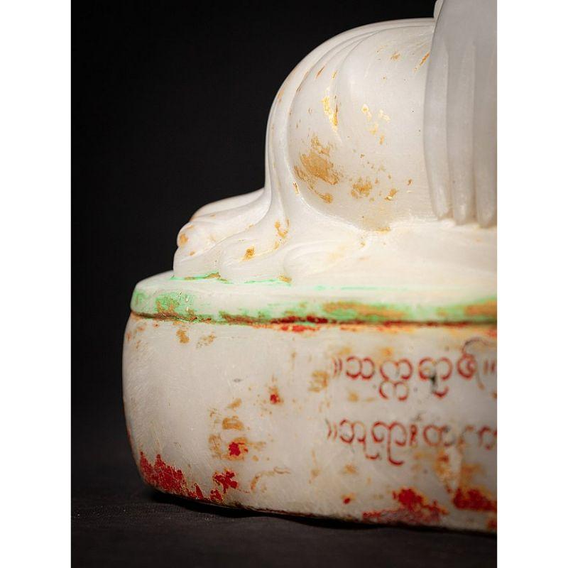 Special antique marble Mandalay Buddha statue from Burma For Sale 10