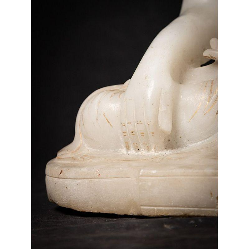 Special antique marble Mandalay Buddha statue from Burma For Sale 10