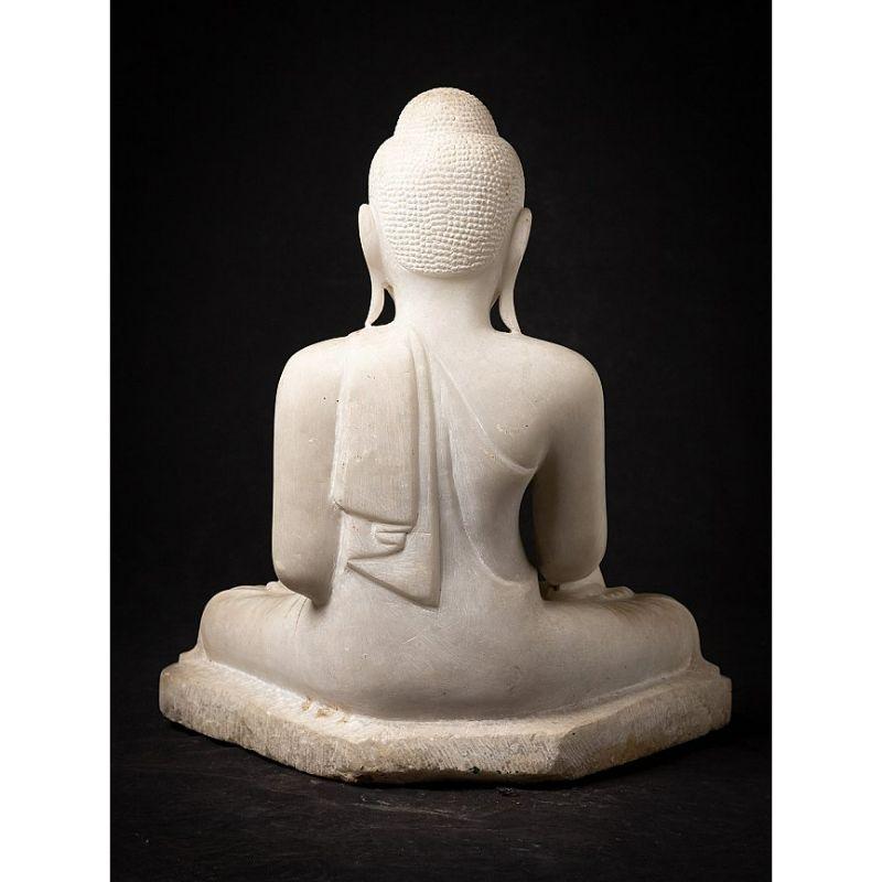 Special antique marble Mandalay Buddha statue from Burma For Sale 13