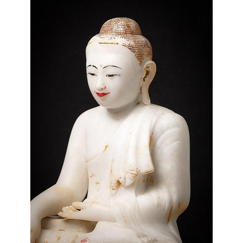 19th Century Special antique marble Mandalay Buddha statue from Burma For Sale