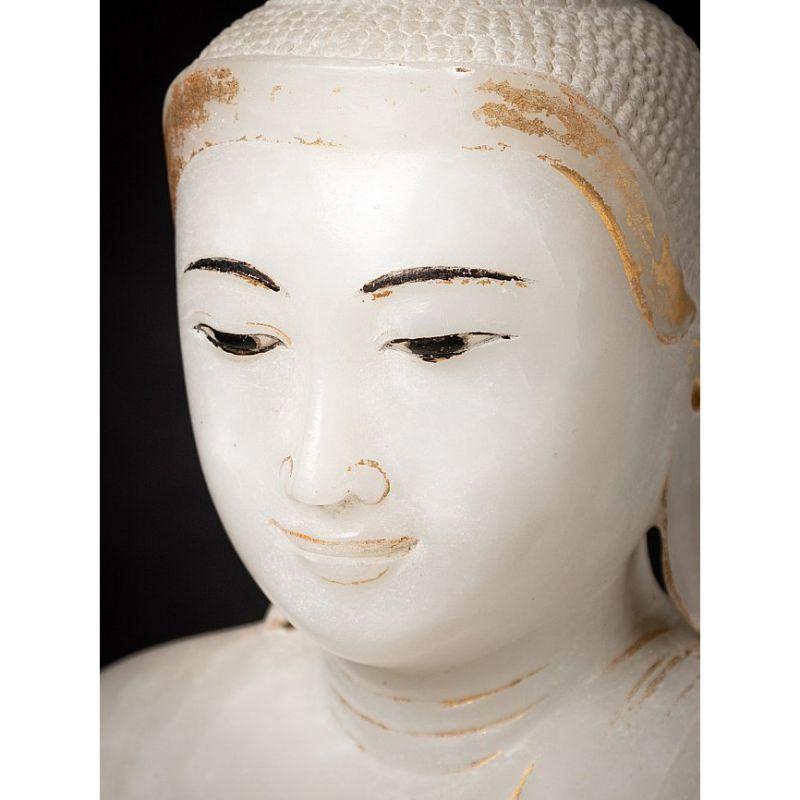 Special antique marble Mandalay Buddha statue from Burma For Sale 3