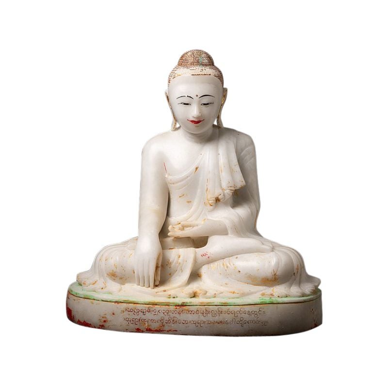 Special antique marble Mandalay Buddha statue from Burma For Sale