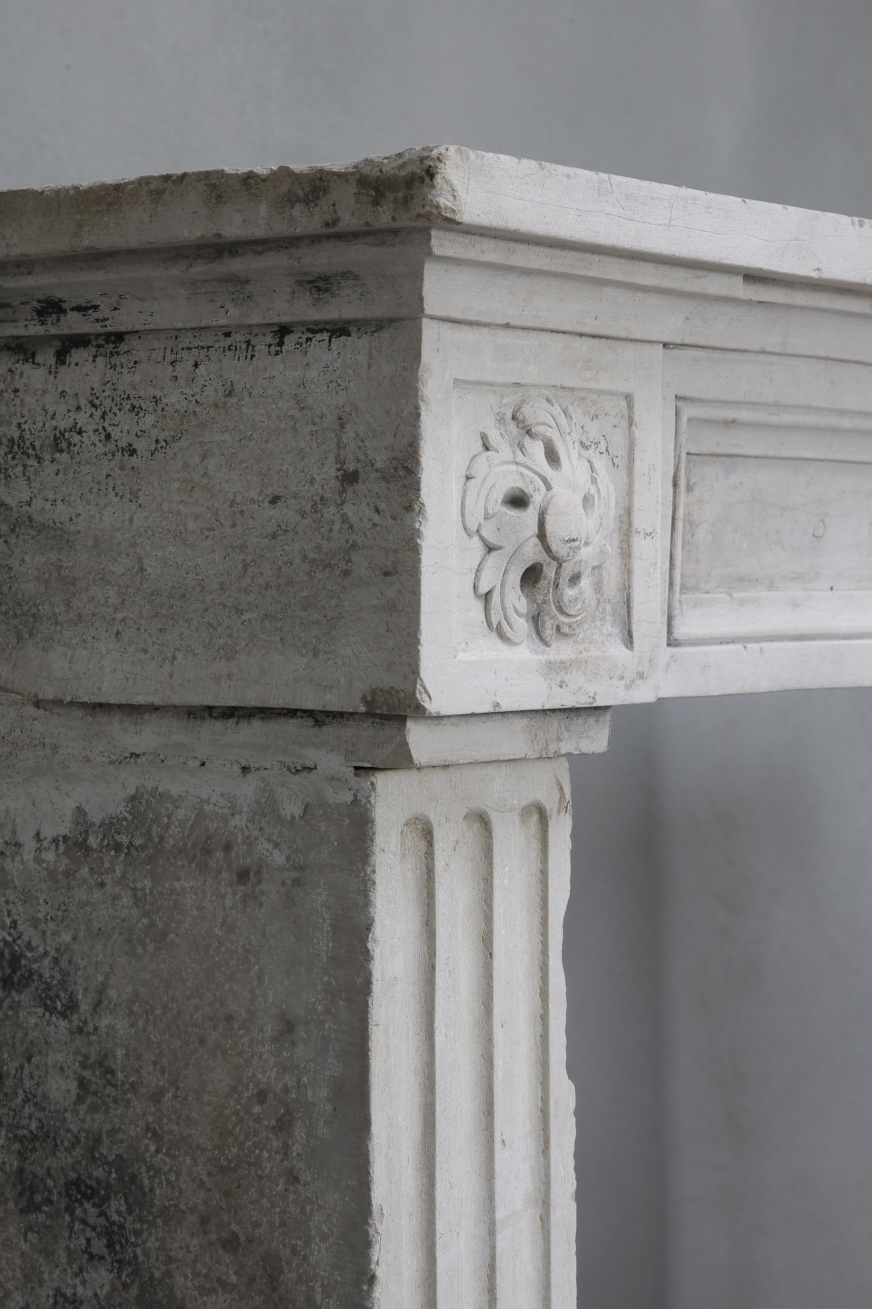 Limestone Special Antique Ornate Fireplace from Louis XVI, 18th Century