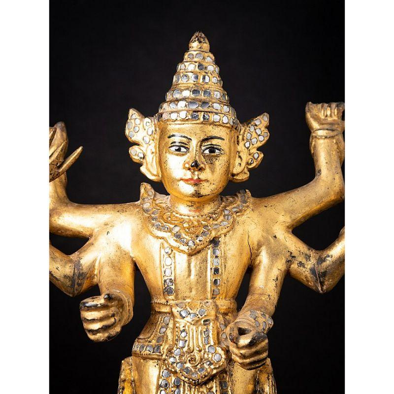 Special Antique Pair of Burmese Nat Statues from Burma For Sale 7
