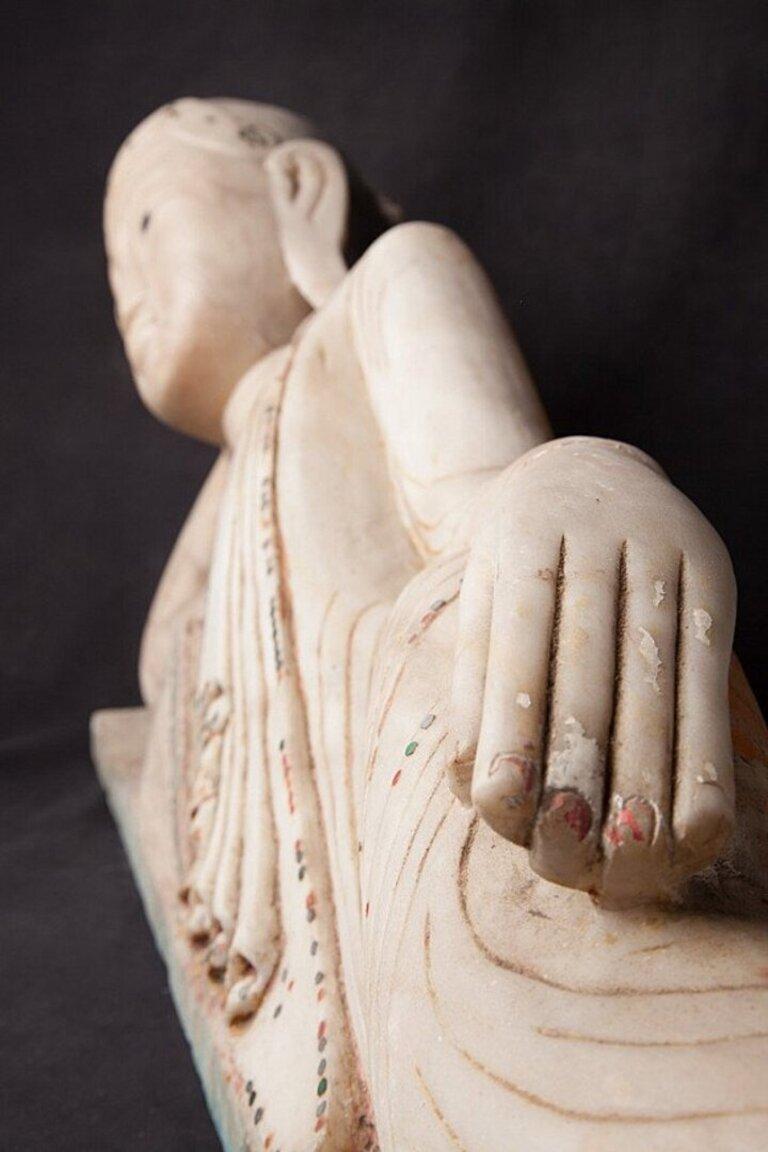 Special Antique Reclining Buddha Statue from Burma For Sale 13