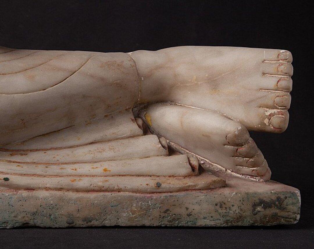 Special Antique Reclining Buddha Statue from Burma For Sale 1