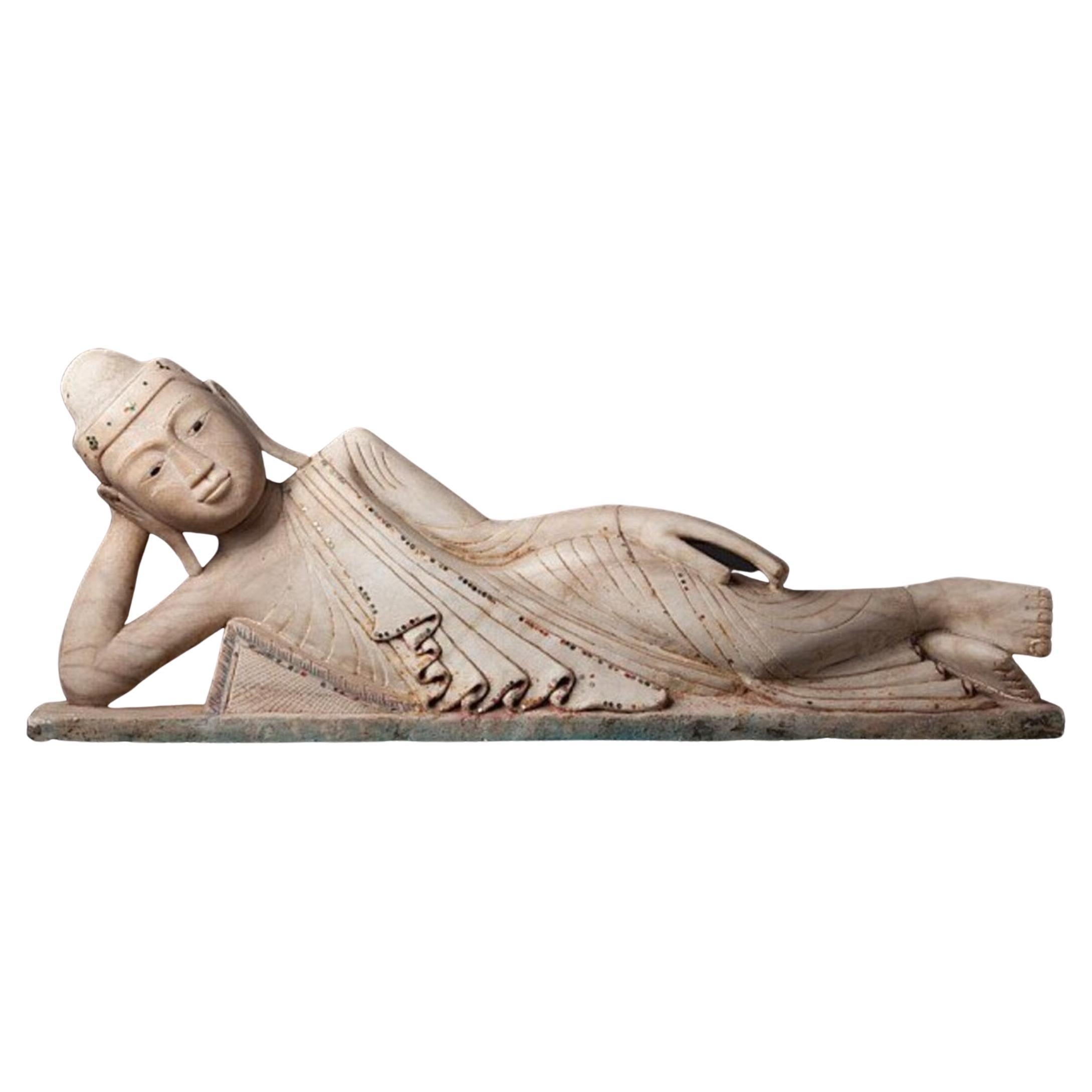 Special Antique Reclining Buddha Statue from Burma For Sale