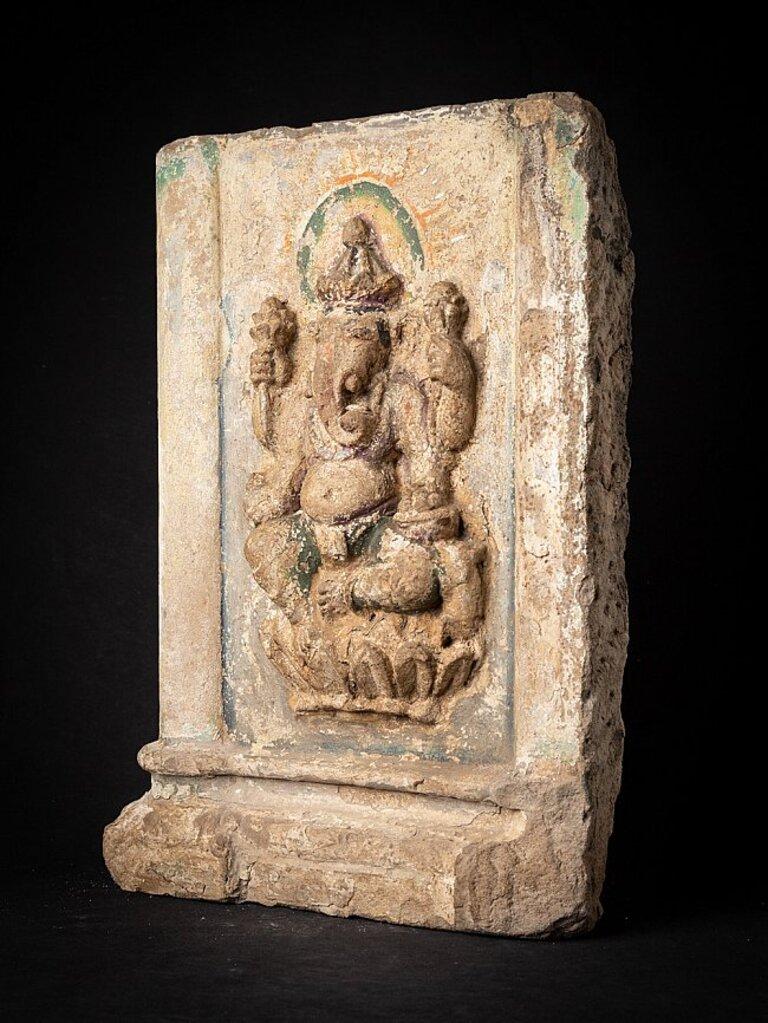 Speziale antike Ganesha-Statue aus Sandstein aus Indien im Zustand „Gut“ im Angebot in DEVENTER, NL
