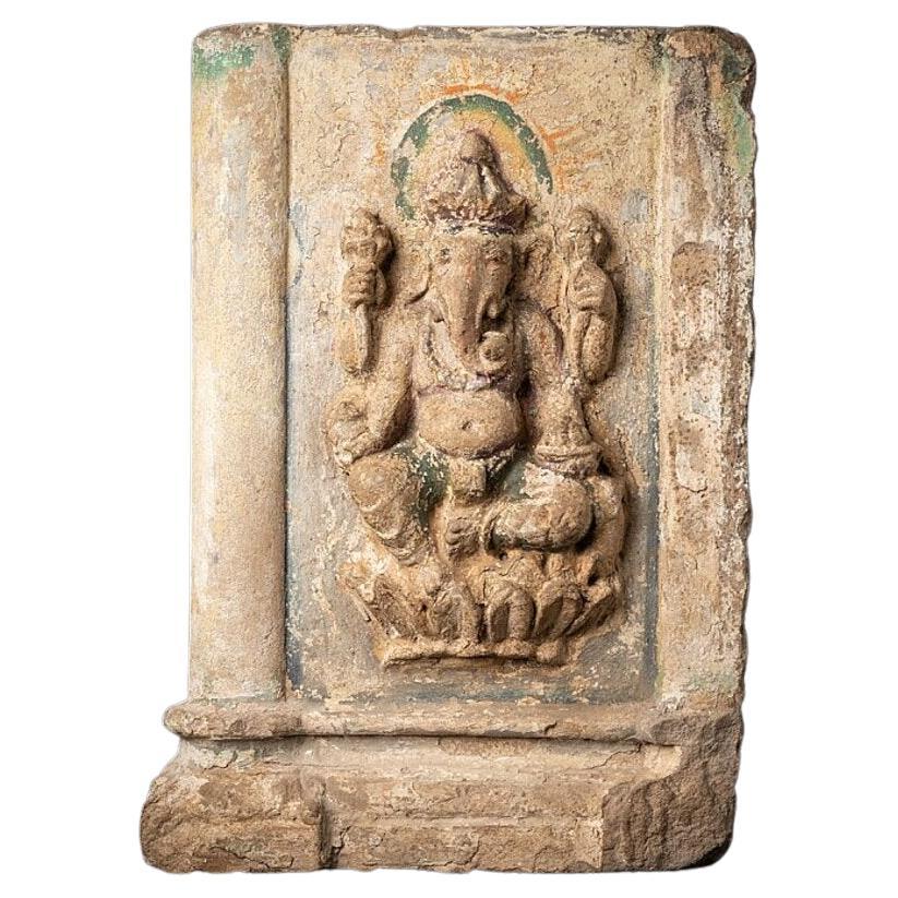 Speziale antike Ganesha-Statue aus Sandstein aus Indien im Angebot