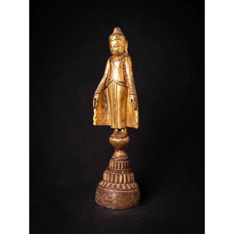 Special Antique Wooden Burmese Buddha Statue from Burma For Sale 8