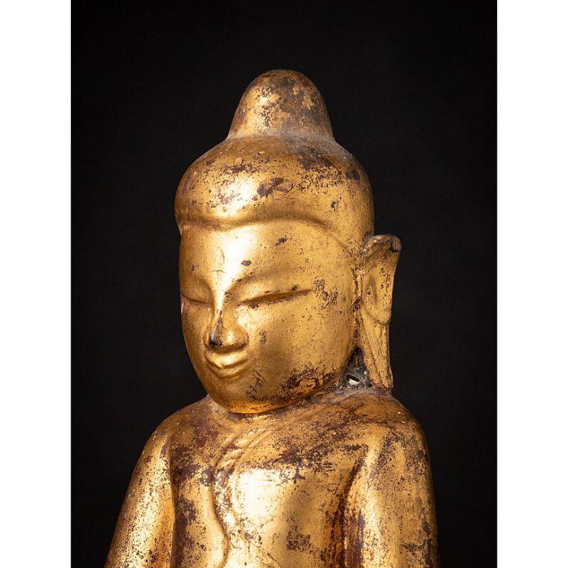 Special Antique Wooden Burmese Buddha Statue from Burma For Sale 9