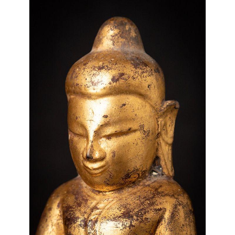 Special Antique Wooden Burmese Buddha Statue from Burma For Sale 11