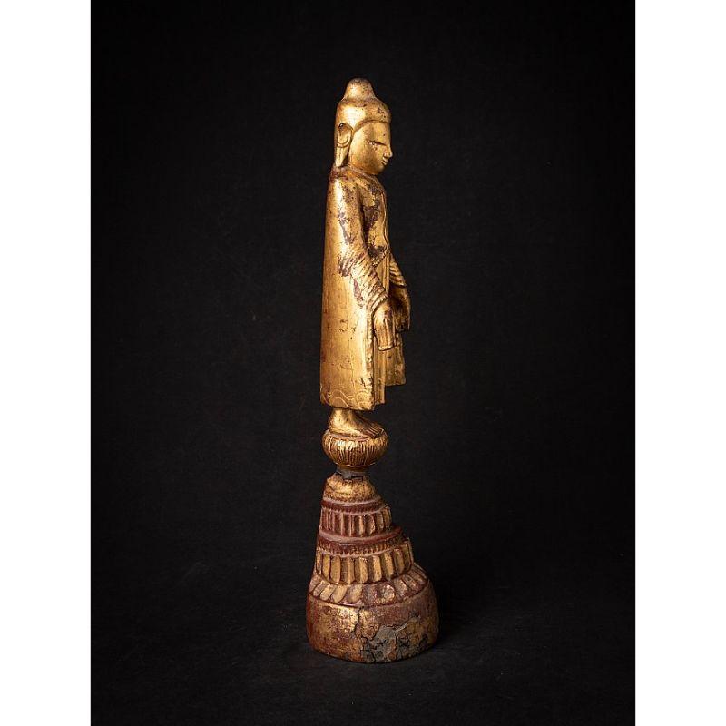 Special Antique Wooden Burmese Buddha Statue from Burma For Sale 1