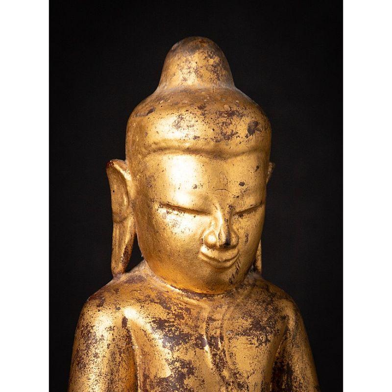 Special Antique Wooden Burmese Buddha Statue from Burma For Sale 4