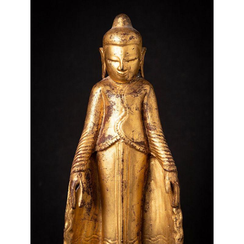 Special Antique Wooden Burmese Buddha Statue from Burma For Sale 5