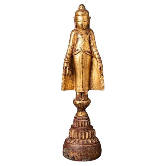 Special Antique Wooden Burmese Buddha Statue from Burma For Sale
