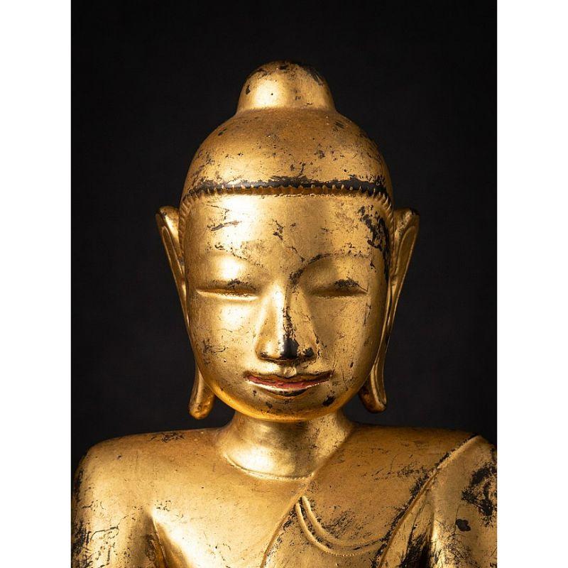 Special Antique Wooden Burmese Mon Buddha Statue from Burma 6