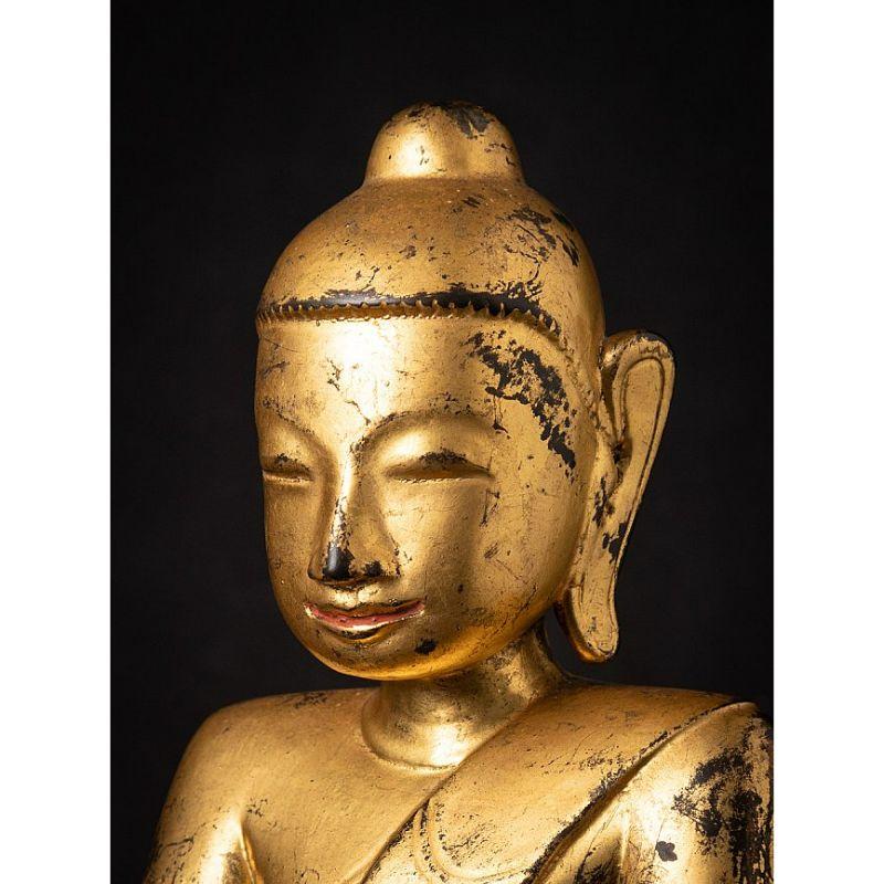Special Antique Wooden Burmese Mon Buddha Statue from Burma 8