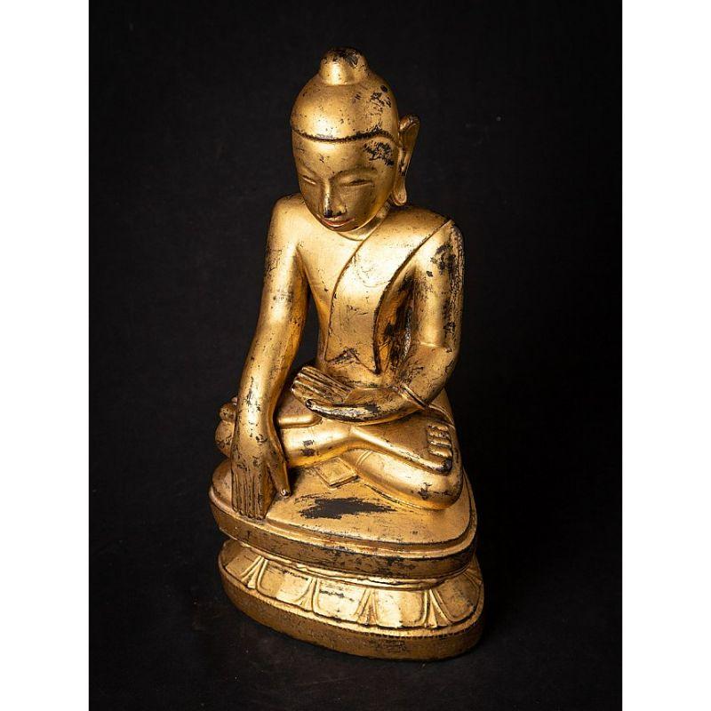Special Antique Wooden Burmese Mon Buddha Statue from Burma 9