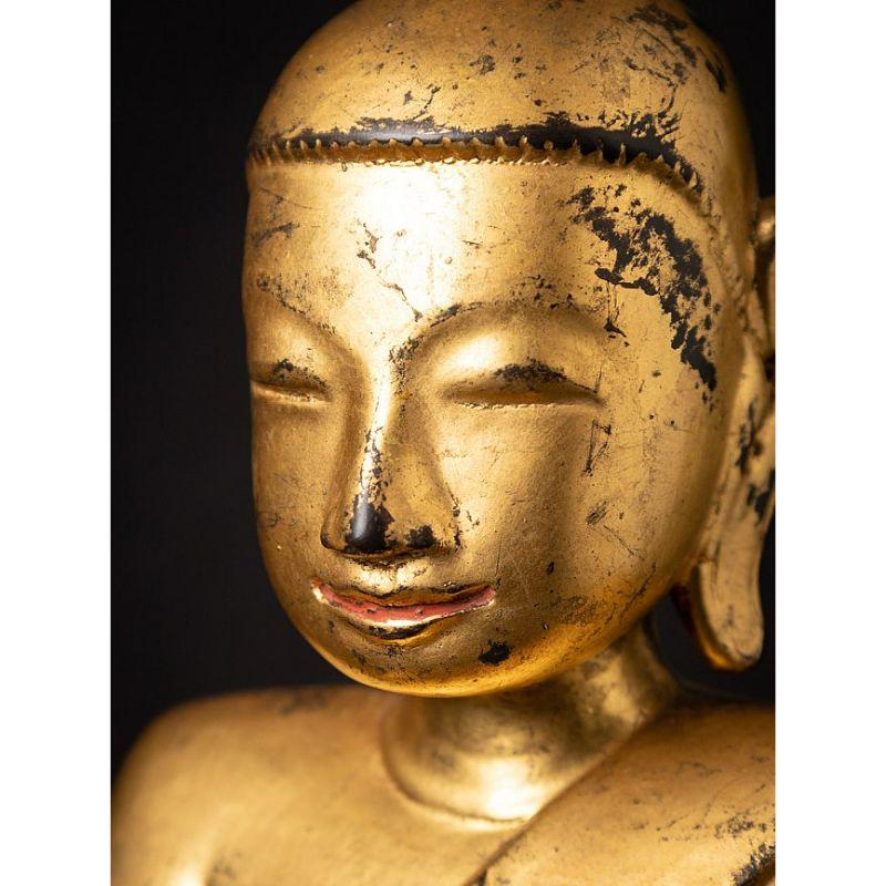 Special Antique Wooden Burmese Mon Buddha Statue from Burma 11