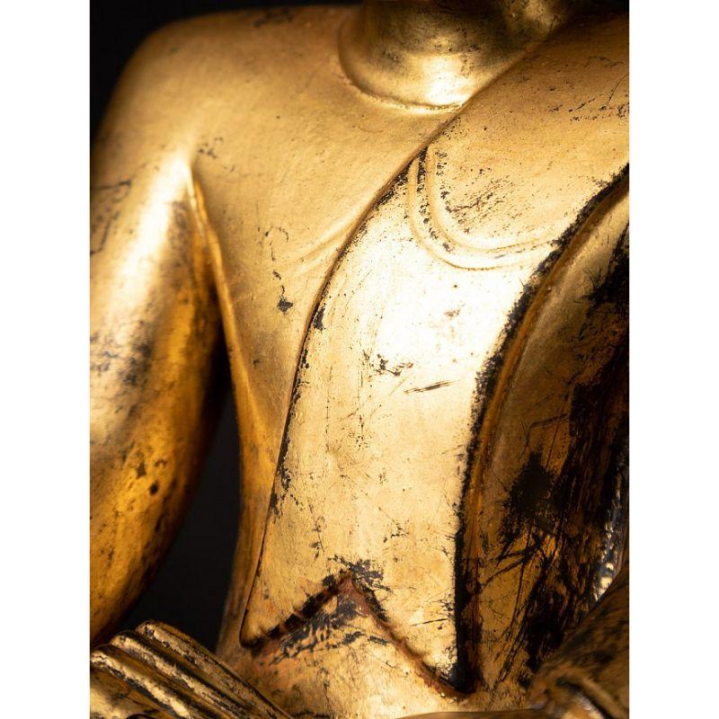 Special Antique Wooden Burmese Mon Buddha Statue from Burma 12