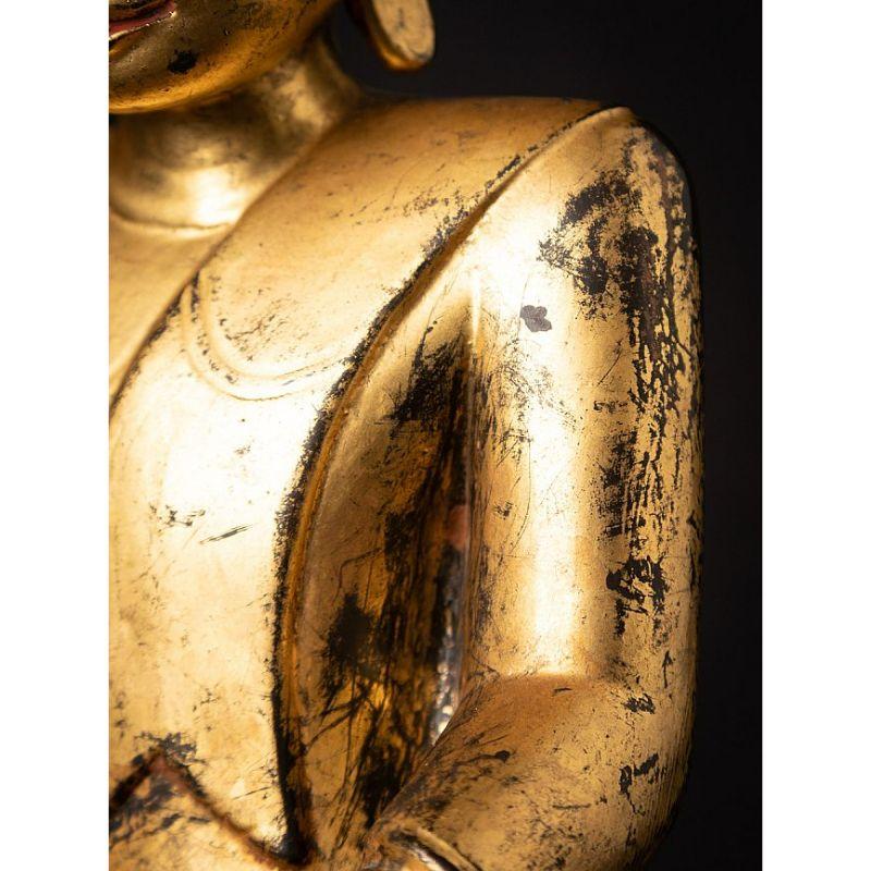 Special Antique Wooden Burmese Mon Buddha Statue from Burma 13
